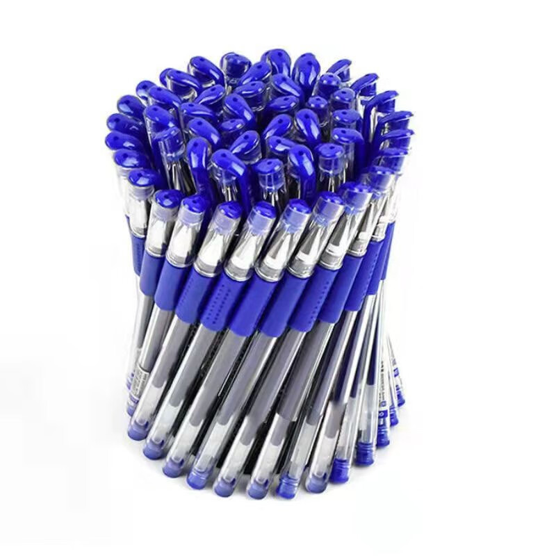 名桥  巨能写中性笔全针管黑 0.5学生办公签字笔碳素笔多种款式随机发货 中性笔【蓝色0.5mm】款式随机 中性笔-【12支】.