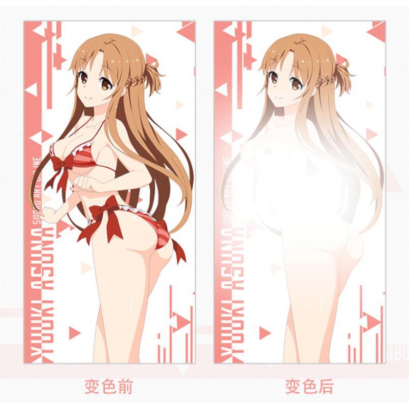 二次元变色毛巾 变色毛巾真人动漫美女图案遇热水掉色脱衣无圣光搞怪