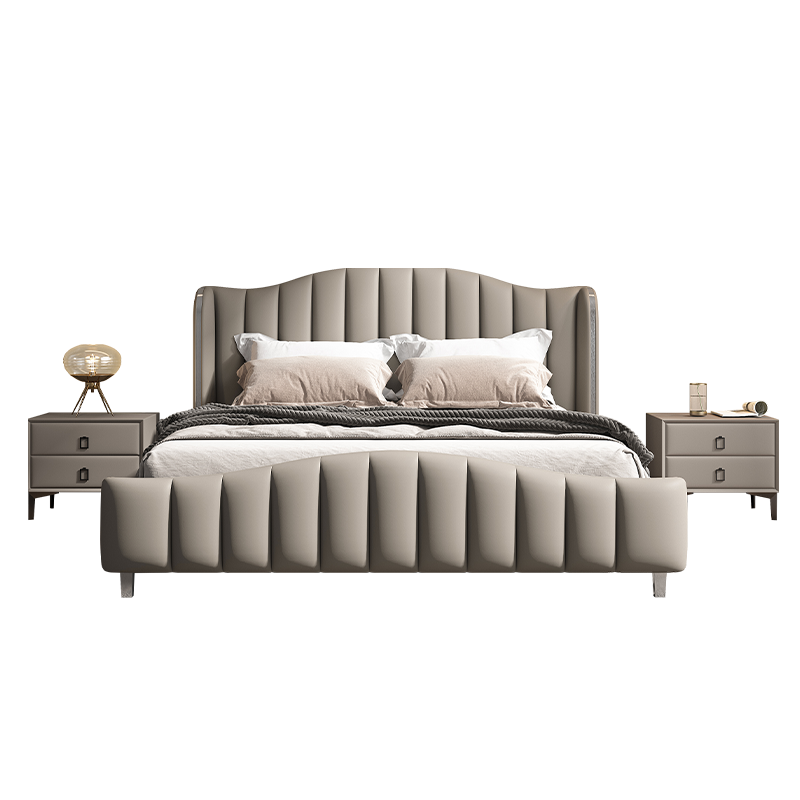 优凡木品 床 现代轻奢真皮床主卧意式极简1.8米双人高端豪华储物网红软大婚床 Napa真皮单床 1500*2000-支架床