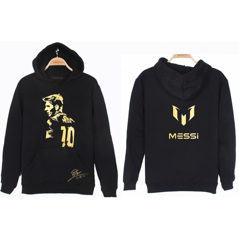 梅西背影头像黑色帽衫 s(成人)