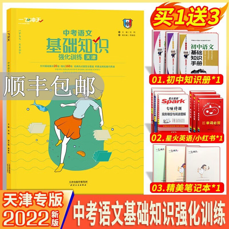 2023新版 一飞冲天初中语文中考九年级基础知识手册初三9年级上下册天津专题分类梳理强化专项组合训练综合提升基础知识大全百题天天背