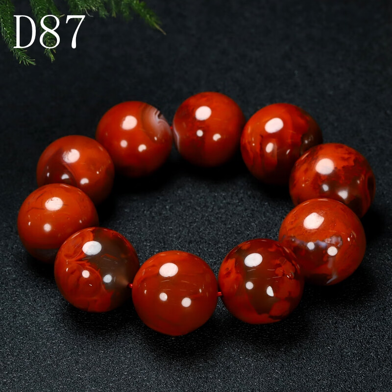 缘芭蒂天然凉山保山南红玛瑙原石手串手链火焰纹15 18 20 21 25mm男款
