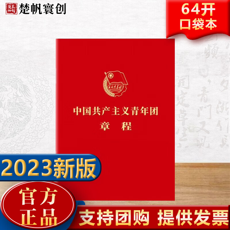 团章程(新修正版)64开红皮 中国青年出版社2023现行新版共青团章程