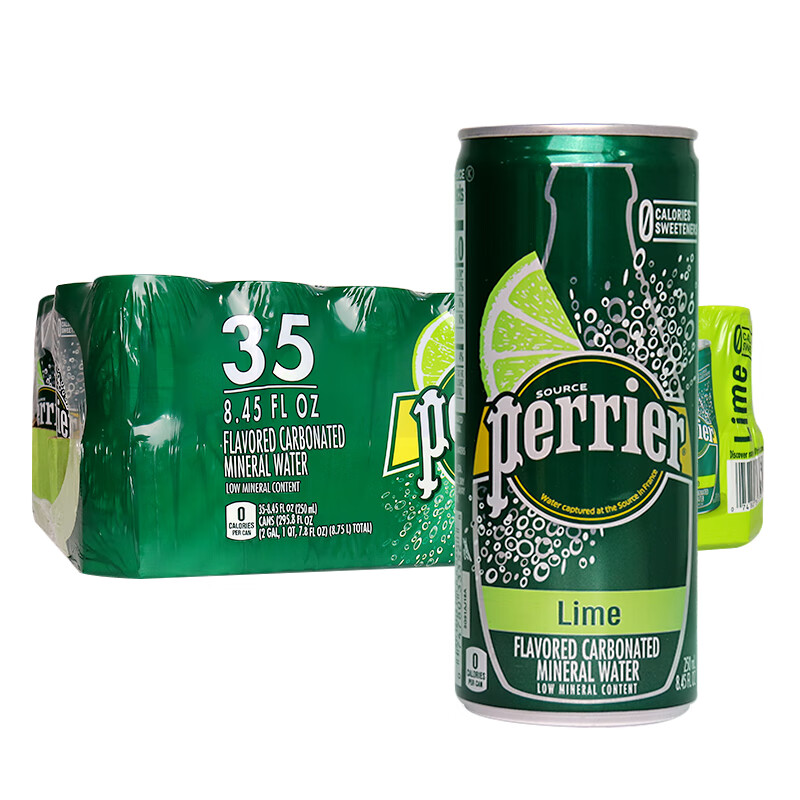 巴黎水(perrier) 巴黎水perrier含气天然矿泉水250ml易拉罐气泡水 250
