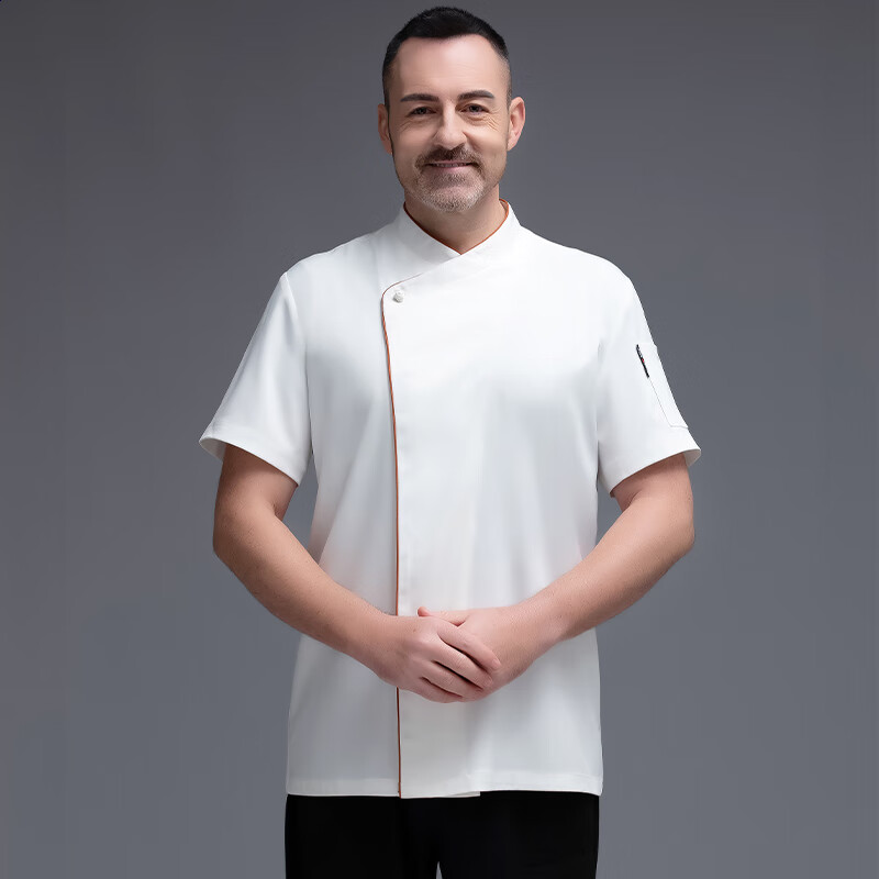 借冬厨师长高级工作服高档酒店厨师长工作服短袖男大厨烘焙师夏季定制