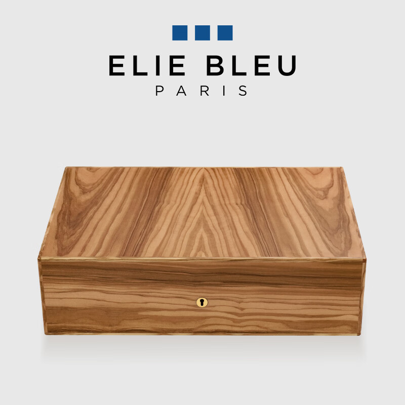 elie bleu法国夜蛾橄榄木纹110支装雪茄保湿盒高端雪松木古巴雪茄盒醒