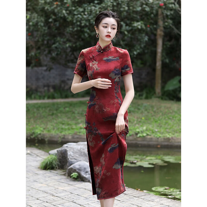顾眷年重磅真丝旗袍裙长款2023新款改良桑蚕丝旗袍复古中国风旗袍连衣裙 花色 XXXL怎么样,好用不?