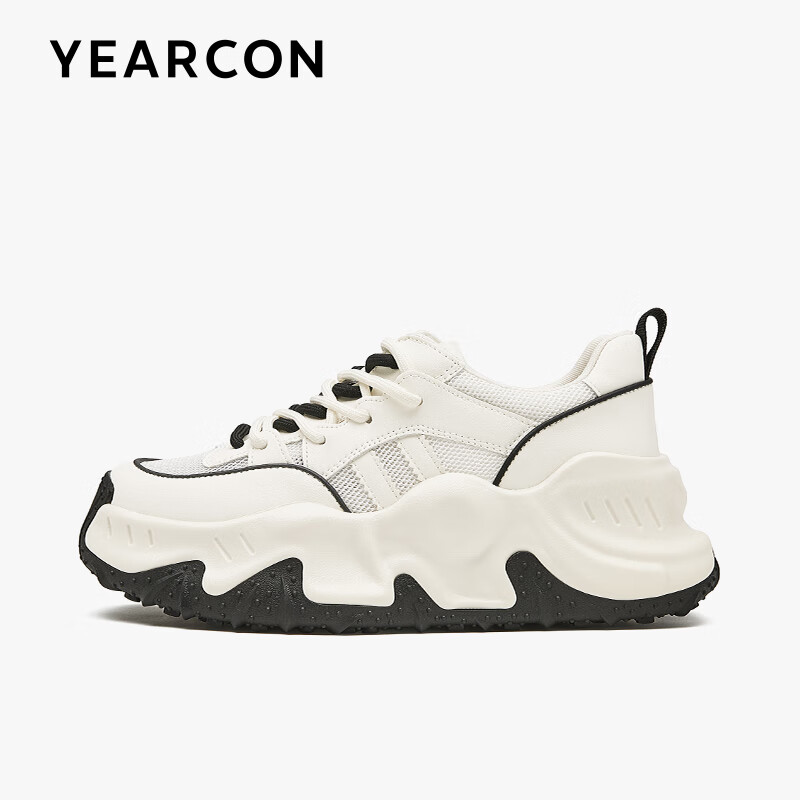 意尔康女鞋炸街网面透气老爹鞋女2023春夏新款百搭厚底增高休闲运动鞋