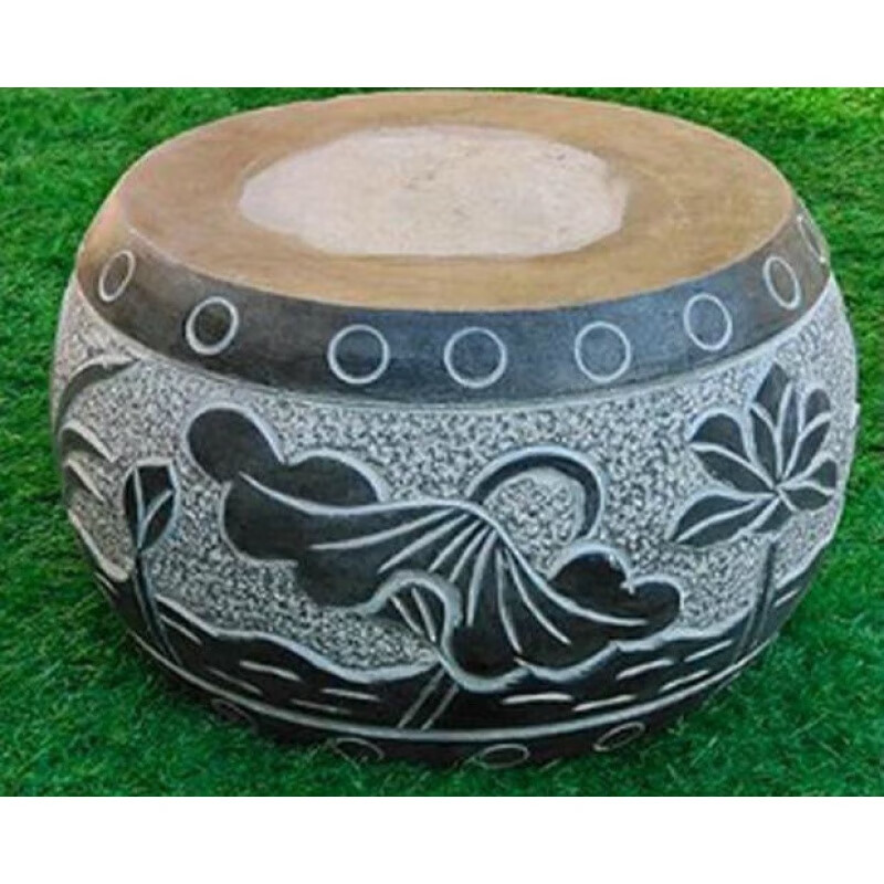 京石云石雕青石柱顶石 柱墩底座石墩子 垫基石石墩柱皮圆墩空心石柱础