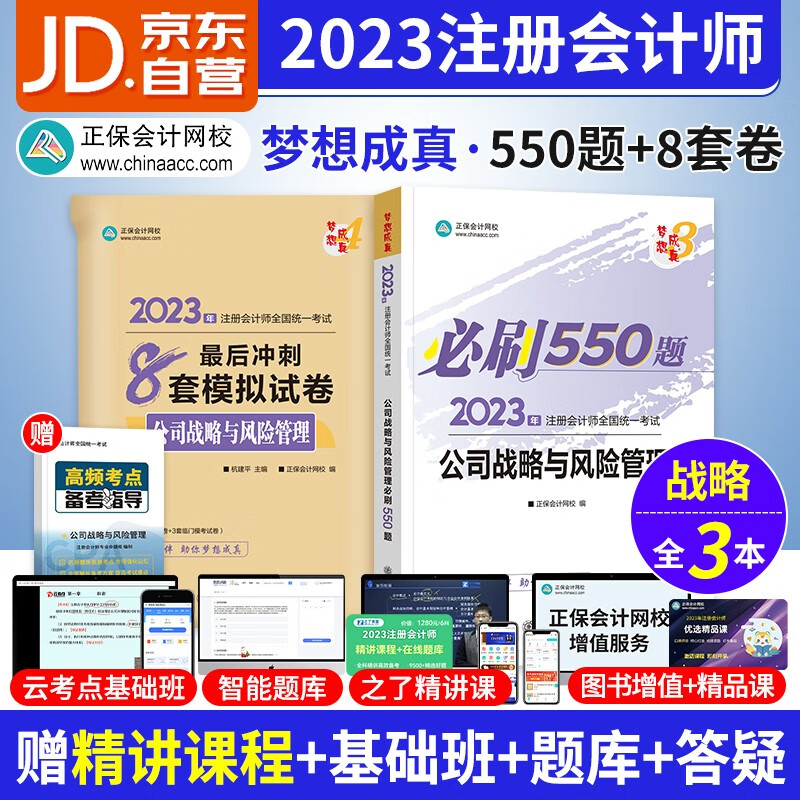 备考2023 注册会计师2022教材配套习题 公司战略 2022年cpa教材同步习题 必刷550题库+最后冲刺8套模拟试卷2本 可搭东奥轻一轻松过关1