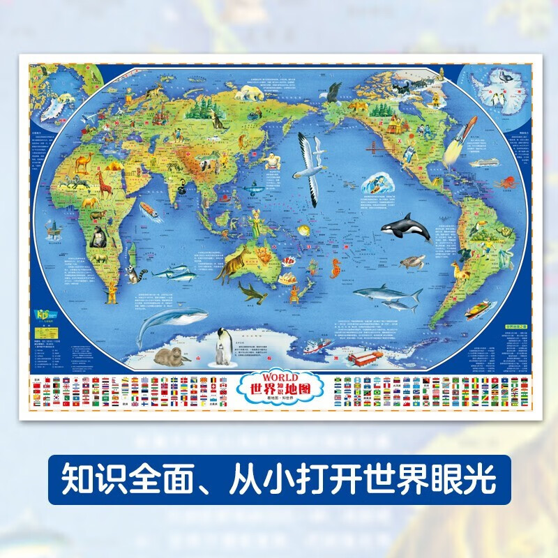 中国地图 世界地图2册儿童学习全新版儿童房专用挂图墙贴地板图 家庭教育亲子启蒙地图中国地图 世界地图 虎窝购