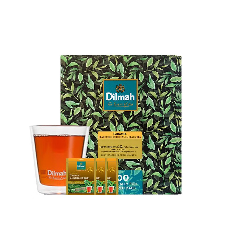 迪尔玛(dilmah)焦糖味红茶100片盒装酒店餐饮商用袋泡茶自制奶茶
