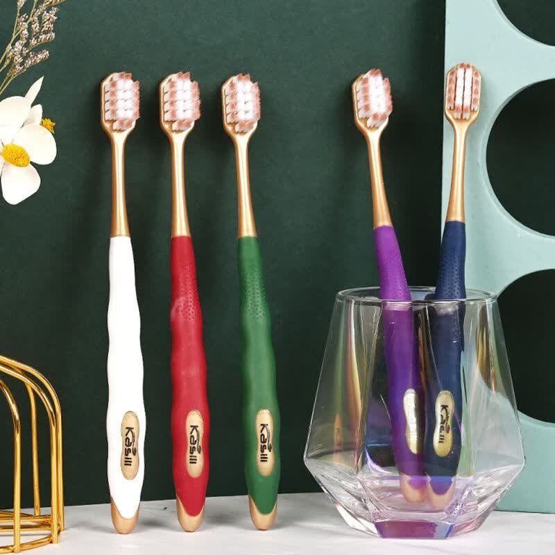 卡斯丽成人牙刷家用宽头高档细毛深层清洁软毛牙刷家庭装913 新款万根软毛牙刷【5支装】