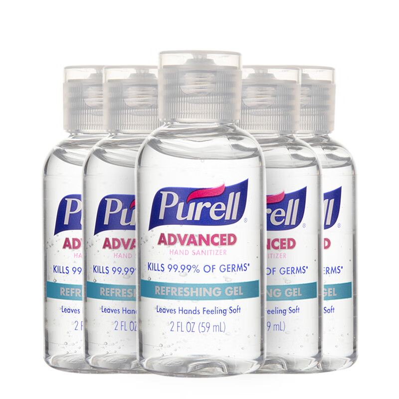 普瑞来（Purell）免洗洗手液进口消毒凝胶便携装60ml圆瓶*5