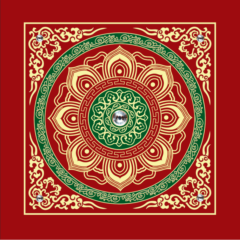 古建彩绘吊顶寺庙莲花天花藏式仿古故宫佛堂装修材料中式招牌扣板