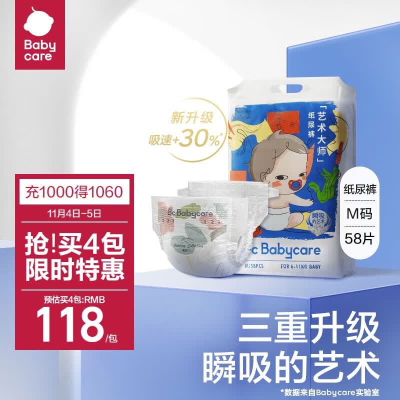babycare艺术大师薄柔新升级纸尿裤M58片(6-11kg)婴儿尿不湿瞬吸不闷热属于什么档次？