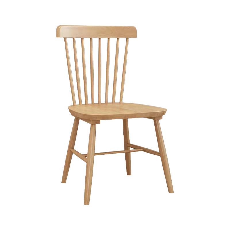温莎椅靠背椅橡胶木简约家用椅子餐椅休闲餐厅家具 原木色 单把价格
