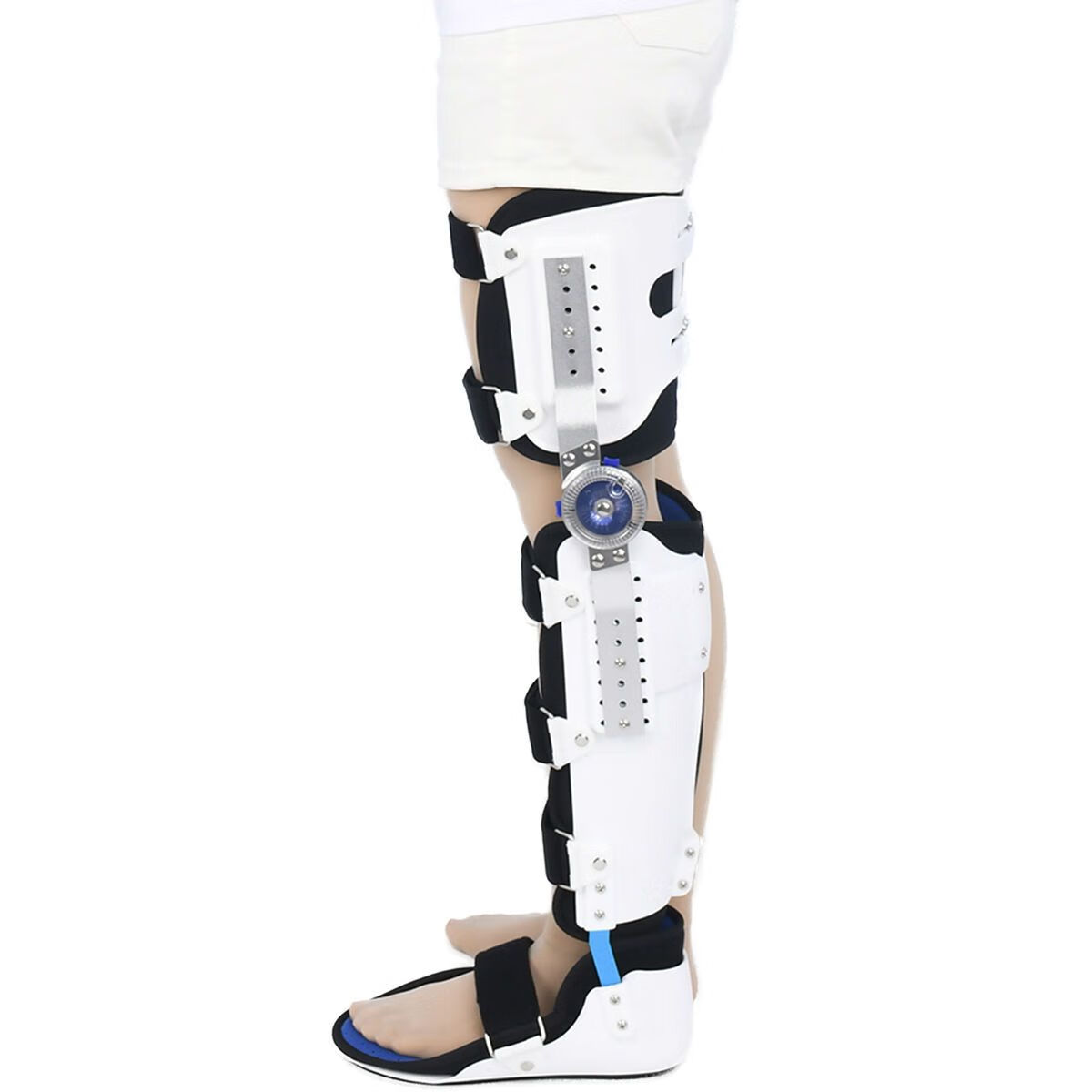 膝踝足固定支具关节可调下肢矫形器大腿部骨折支架术后脚踝康复器 膝