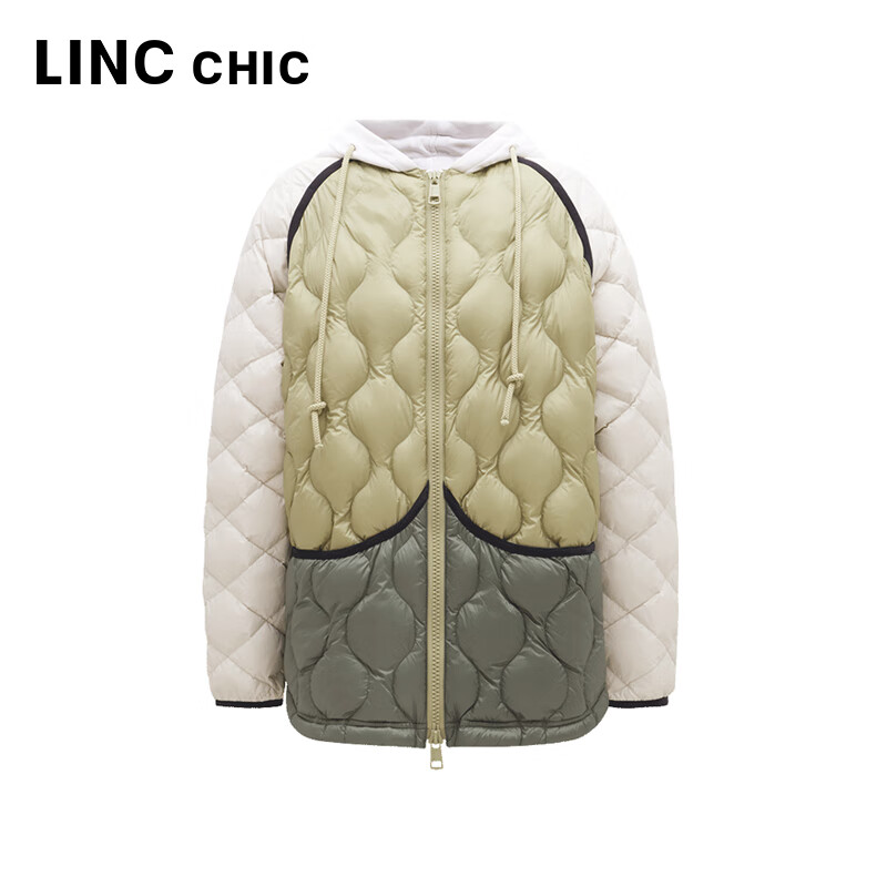 金羽杰秋季新款轻薄羽绒服女短款连帽直筒休闲反季羽绒衫女士Y23802179 秋叶绿 XS 适合120斤以下