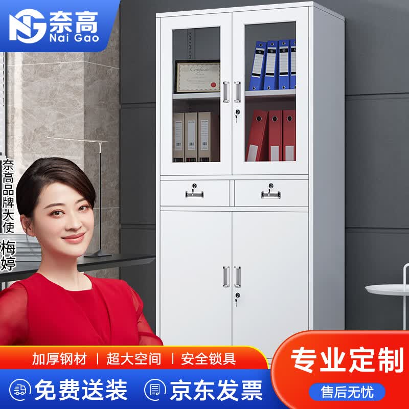 奈高文件柜铁皮柜办公柜资料柜凭证柜员工档案储物柜书柜中二斗文件柜怎么看?