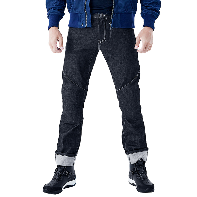 杜汉（DUHAN）DK-2130摩托车骑行牛仔裤越野赛车服紧身牛仔裤子膝盖保护胯部装置 黑色 L