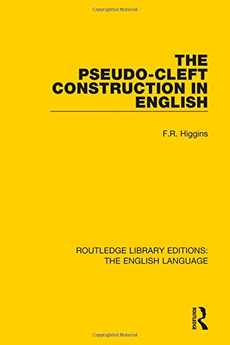 预订 the pseudo-cleft construction in english