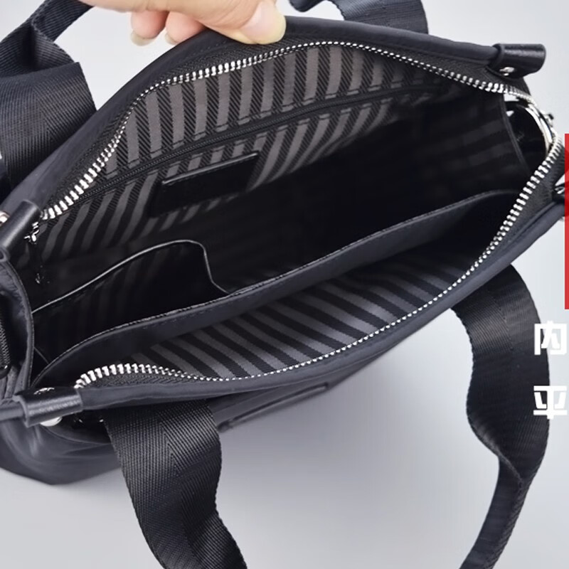 Colrtn Kwecr男士斜挎包2026新款休闲手提电脑包商务公文包大容量单肩包奢侈品 CK黑色大号32*27*11.5