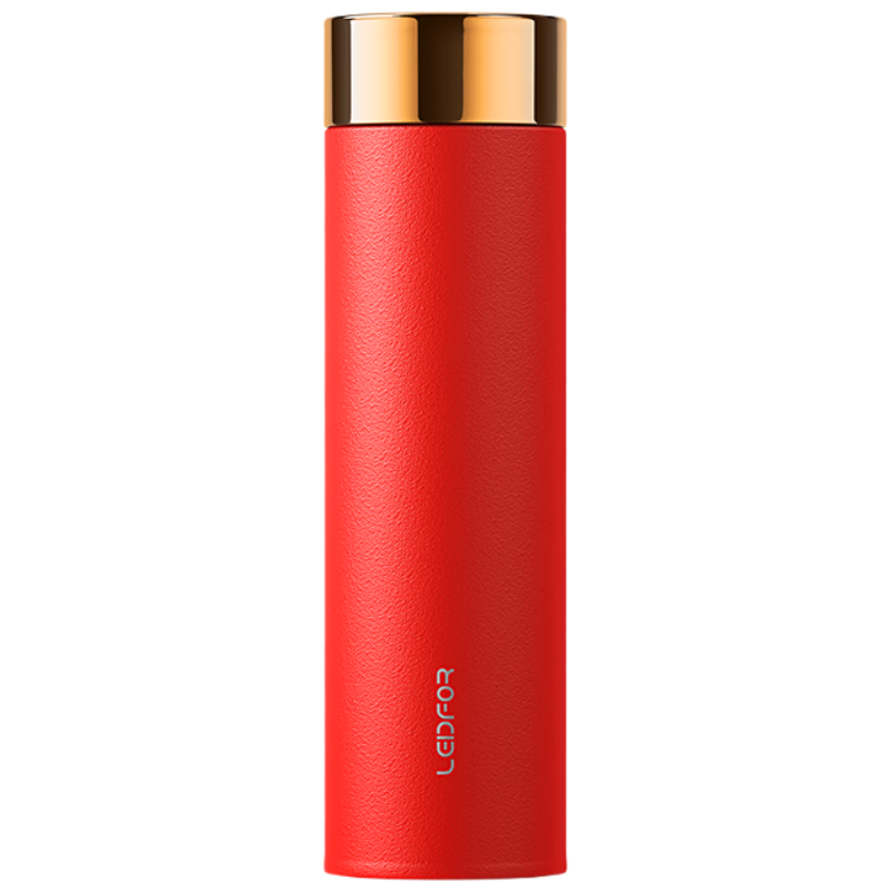 雷德夫（LEIDFOR）T2【ROSE玫瑰】纯钛保温杯女18K镀金上盖 珊瑚红  350ml 礼物