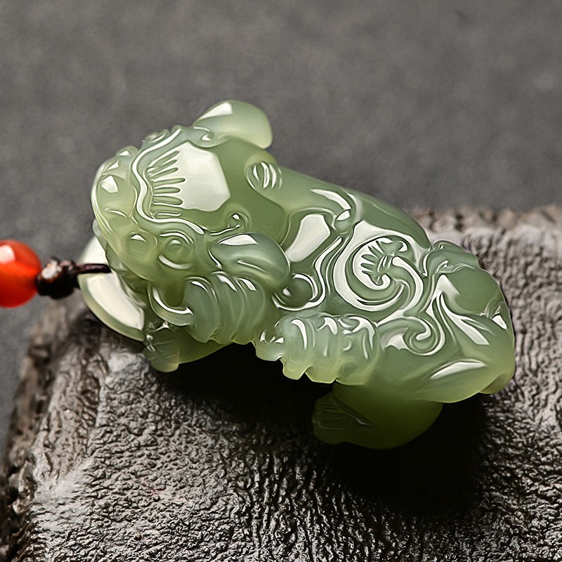 沃韵 和田玉霸王貔貅吊坠男女款皮丘玉石挂件项链貔恘玉坠项坠 图片色
