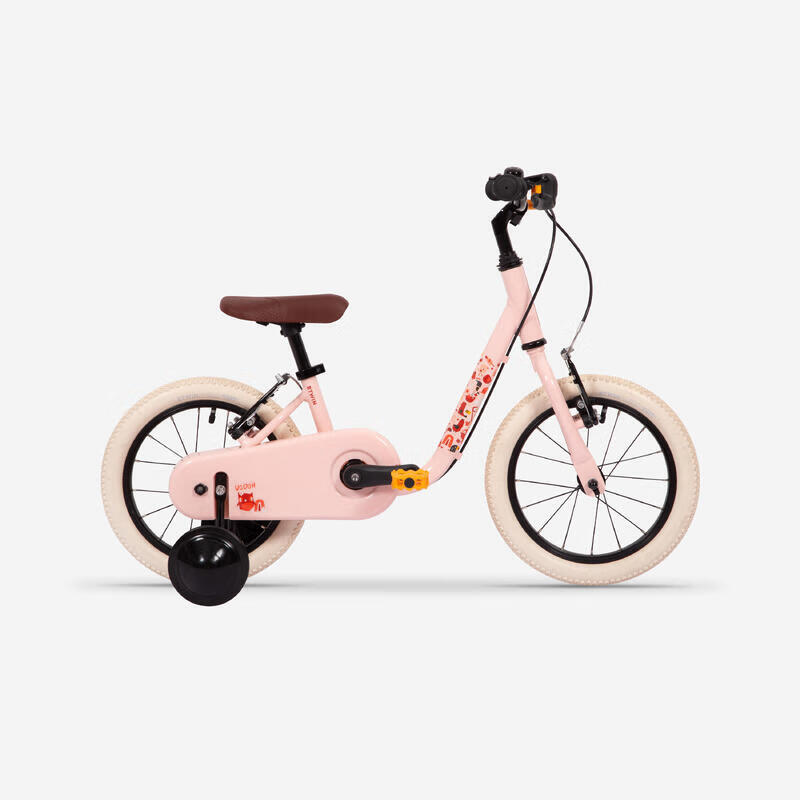 迪卡侬（DECATHLON）儿童自行车单车14寸男孩小孩宝宝童车中大女童OVBK 铝合金粉色（车+辅助轮） 14英寸