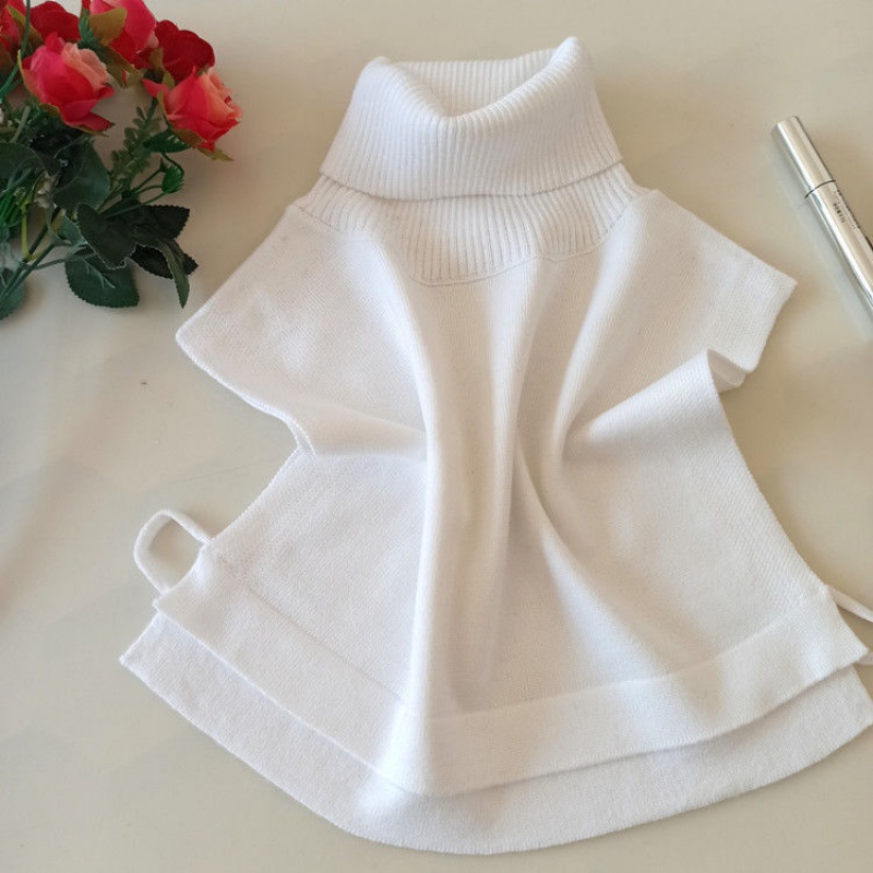 媗墨新品假领子女款黑色毛衣高毛衣假领子女仿羊毛百搭假领装饰黑色假