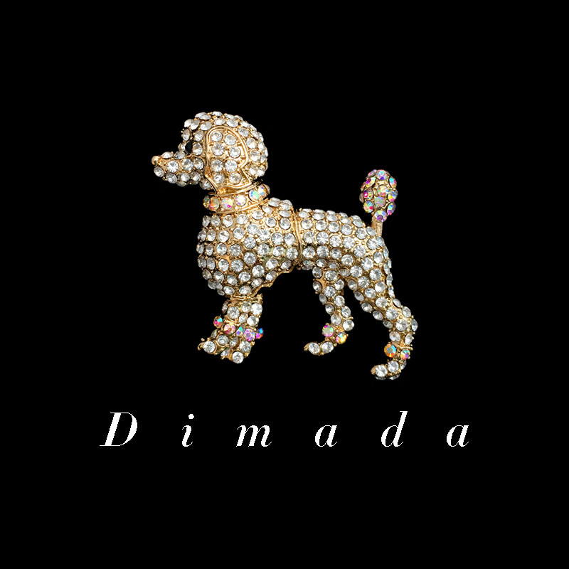 m.d)d900金色贵宾狗胸针高档女时尚百搭胸花精致别针西服配饰 金色
