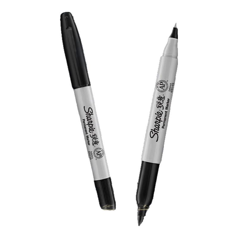 锐意（sharpie）马克笔油性防水防褪色速干耐用记号笔 双头黑单支