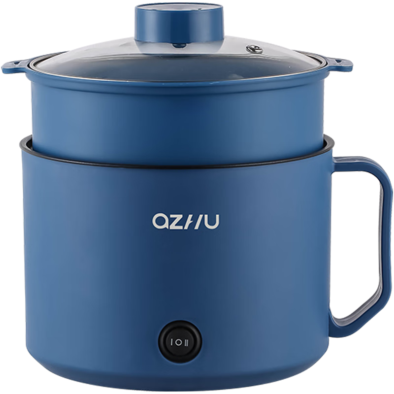 Wuzory德国电煮锅多功能泡面锅宿舍小电锅1-3人多用途电热锅电火锅专用锅电蒸锅电热锅小白锅 1.6L 米白色丨炒涮煮煎蒸炸丨无蒸笼