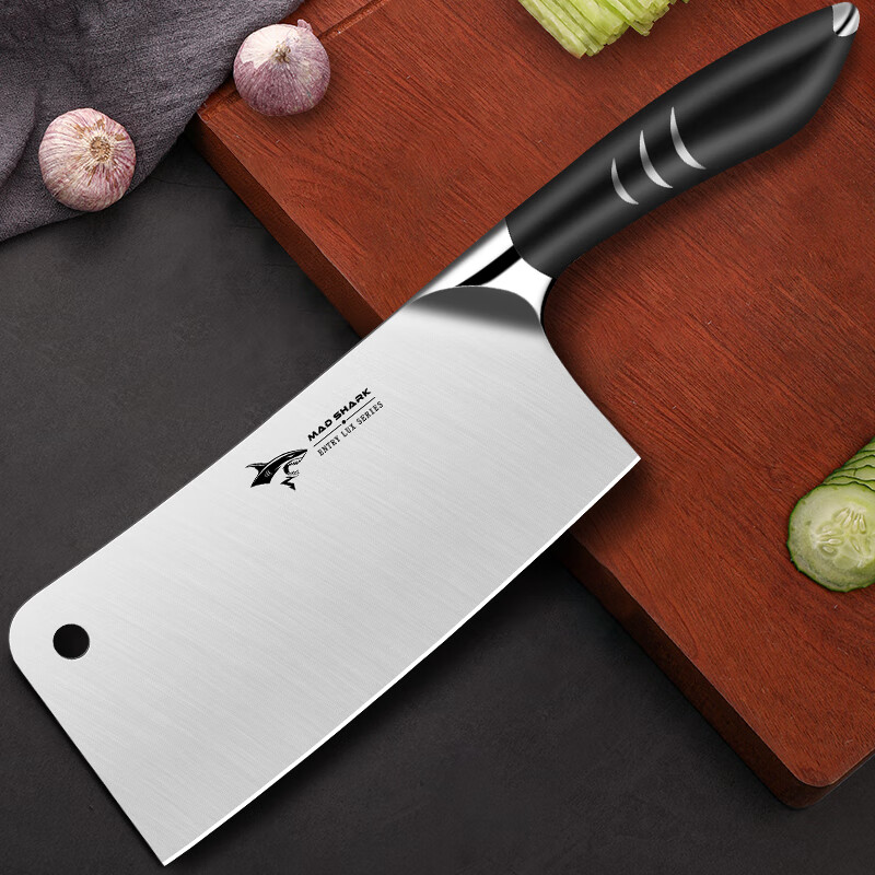 家用不锈钢剁坎排大重型斩骨刀菜刀 斩骨刀-狂鲨系列-加厚加长省力
