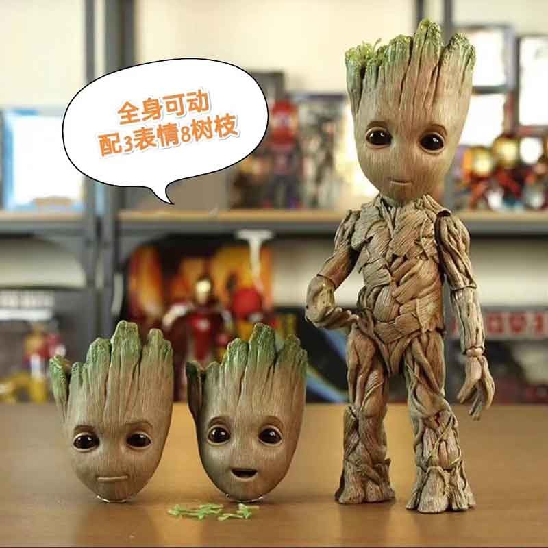 玄霜玉兔格鲁特手办银河护卫队3漫威周边关节可动小树人手办模型