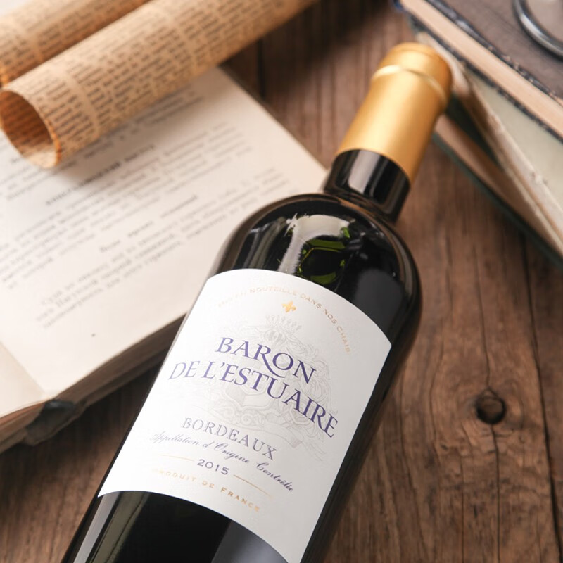 欧美人家 艾斯特利男爵干红葡萄酒 法国波尔多aoc原瓶进口红酒葡萄酒