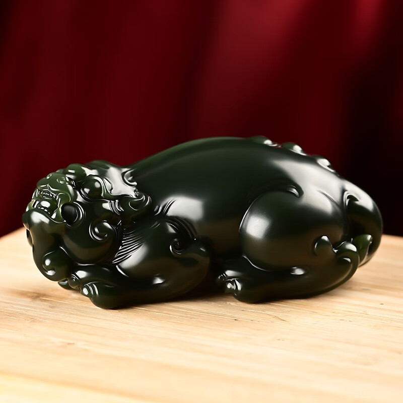 微韵 新疆塔青一细料貔貅手把件男士手玩件天然和田玉青玉瑞兽文玩手