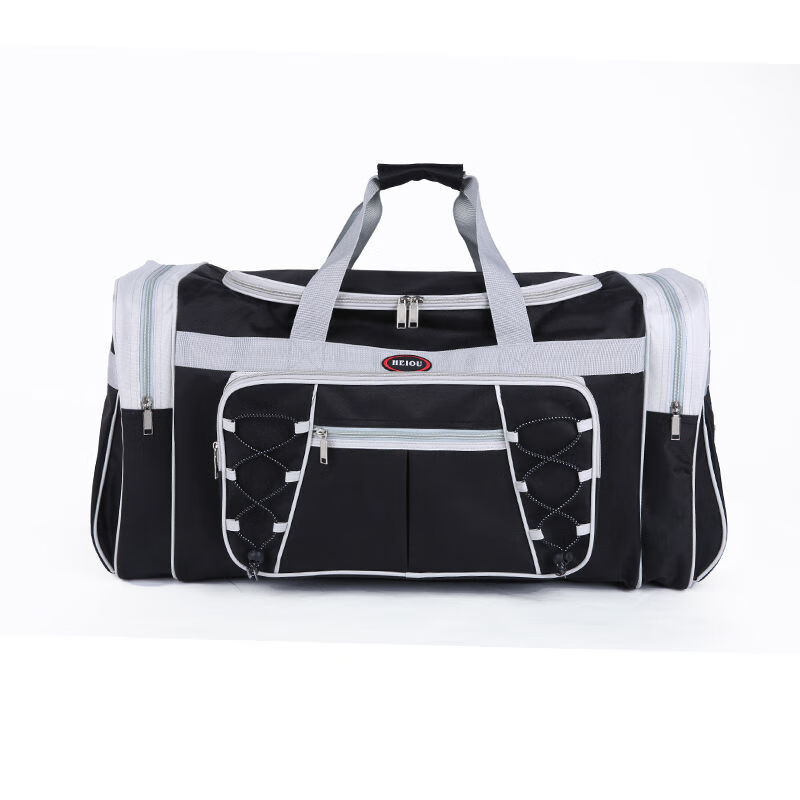 旅行包袋男女旅行包行李包健身运动新款休闲防水出差包袋.大容量 04黑白色