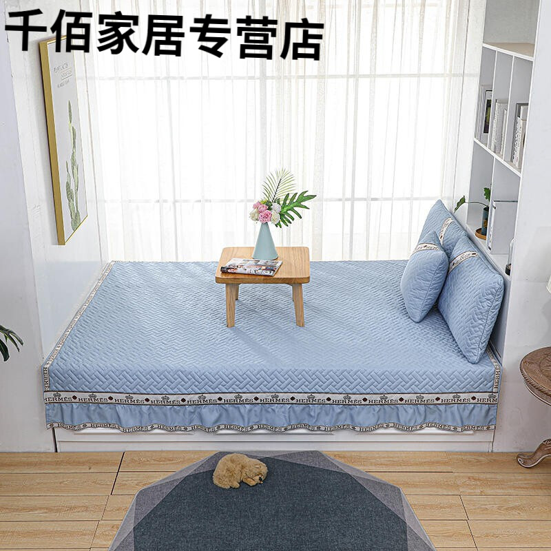 名品天成 床单榻榻米床罩定制一面床裙加厚夹棉防滑炕单大号棉麻防尘