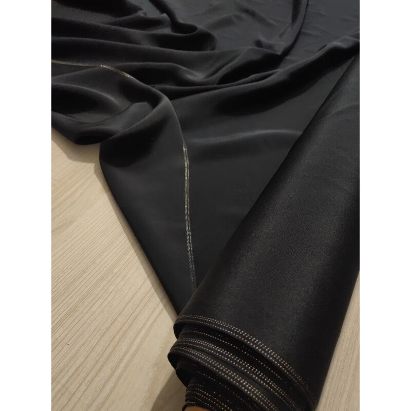 贝兰蓓儿 【40姆米】重缎香云纱布料面料黑色桑蚕丝真丝布料缎面软糯