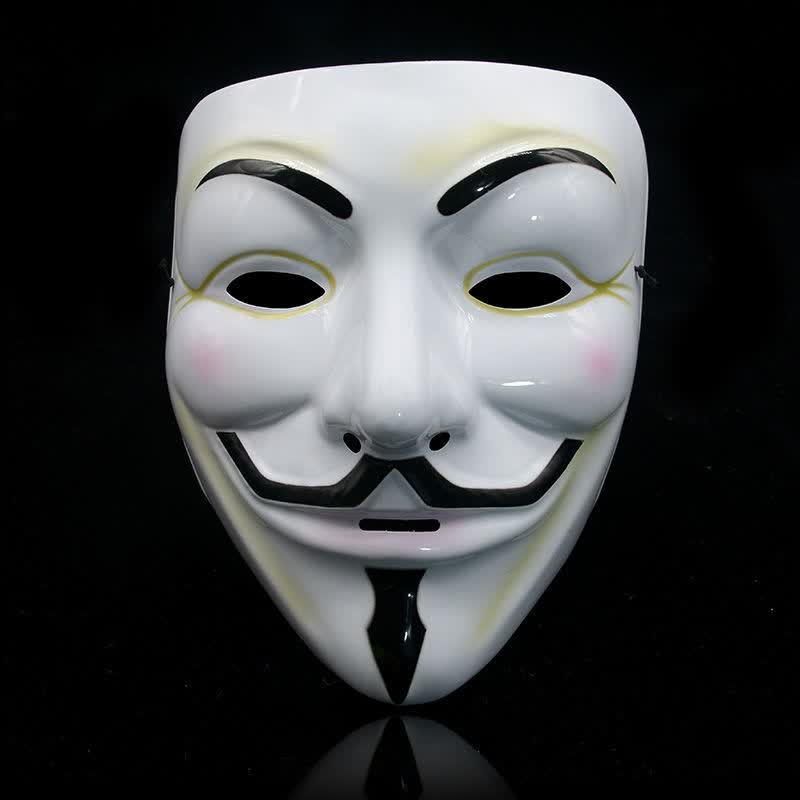 v字仇杀队面具脸男生假面万圣节cos人脸恐怖白色面具酷 pvc-白色