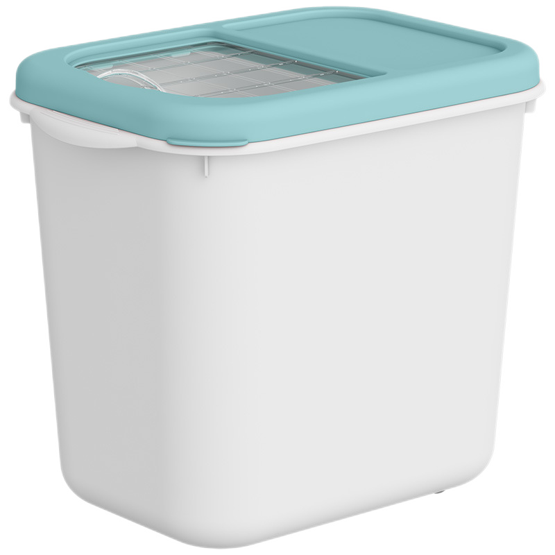纳份爱 厨房装米桶密封20斤米箱家用面粉储存罐装米缸防虫防潮大米收纳盒 白色翻盖12斤装