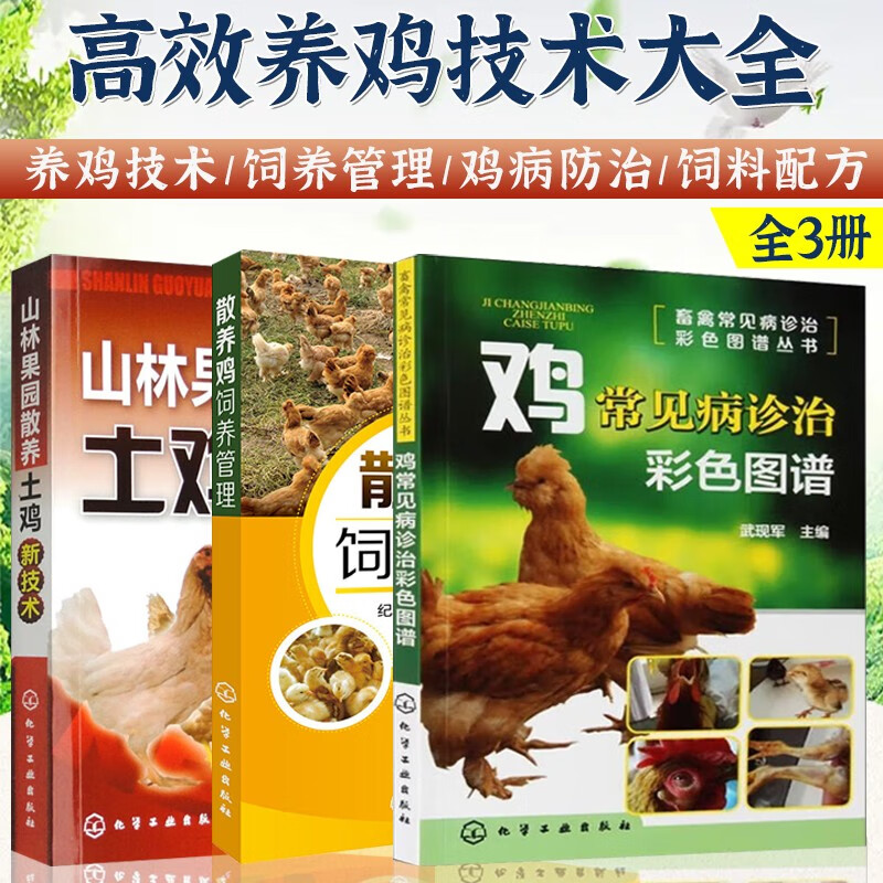 山林果园散养土鸡新技术+散养鸡饲养管理+鸡常见病诊治彩色图谱
