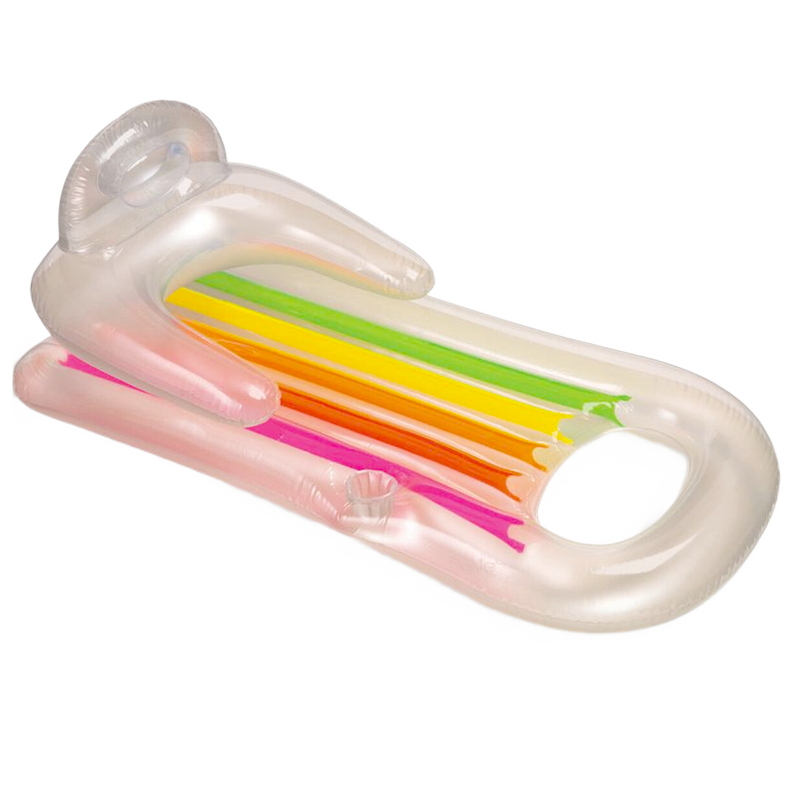 INTEX 58802充气扶手靠背浮排躺椅沙滩椅水上休闲椅充气床冲浪浮排小孩 蓝银随机发货
