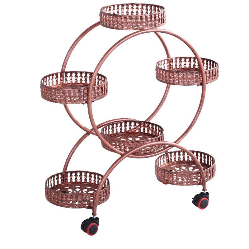 花架子多层客厅阳台家用欧式花架室内落地置物铁艺绿萝花盆架 九层圆盘(烤漆白)