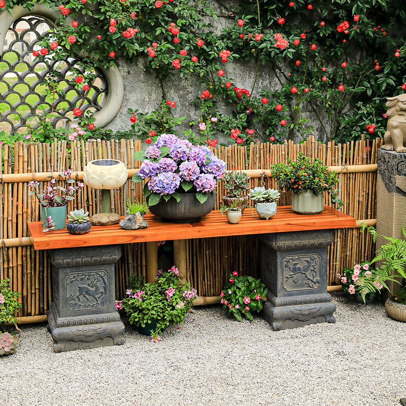 陋石坊花架户外置物架庭院花园布置阳台多肉架室外装饰落地式花盆架子