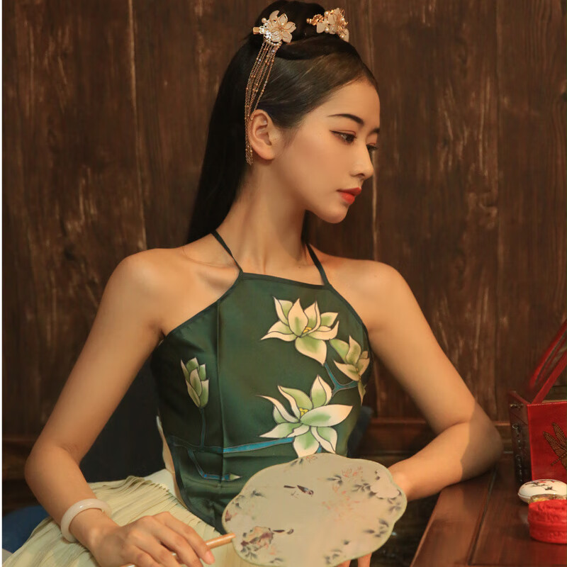 古风情趣内衣~画上去的~桑蚕丝肚兜 复汉服 真丝女性感 古代夏季睡衣