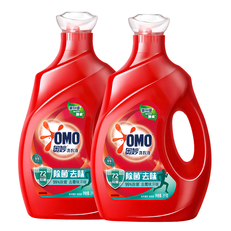 奥妙（OMO）除菌去味香氛洗衣液12斤（3KG*2）松木薄荷 去霉味汗味 持久留香