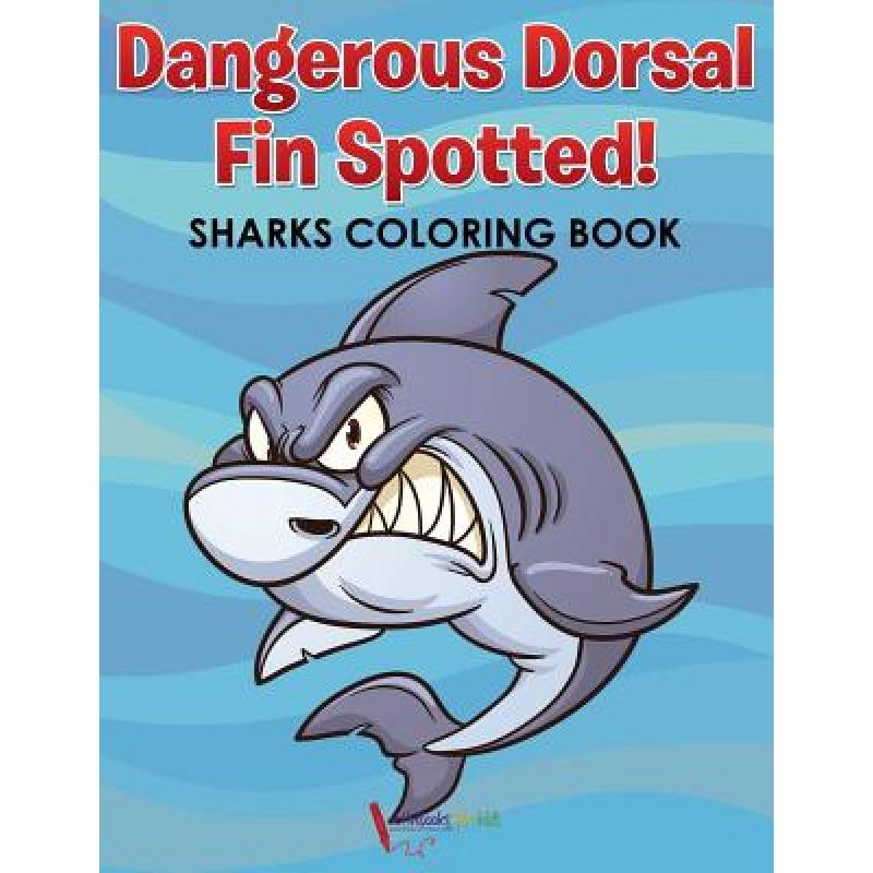 预订 dangerous dorsal fin spotted! sharks colorin.